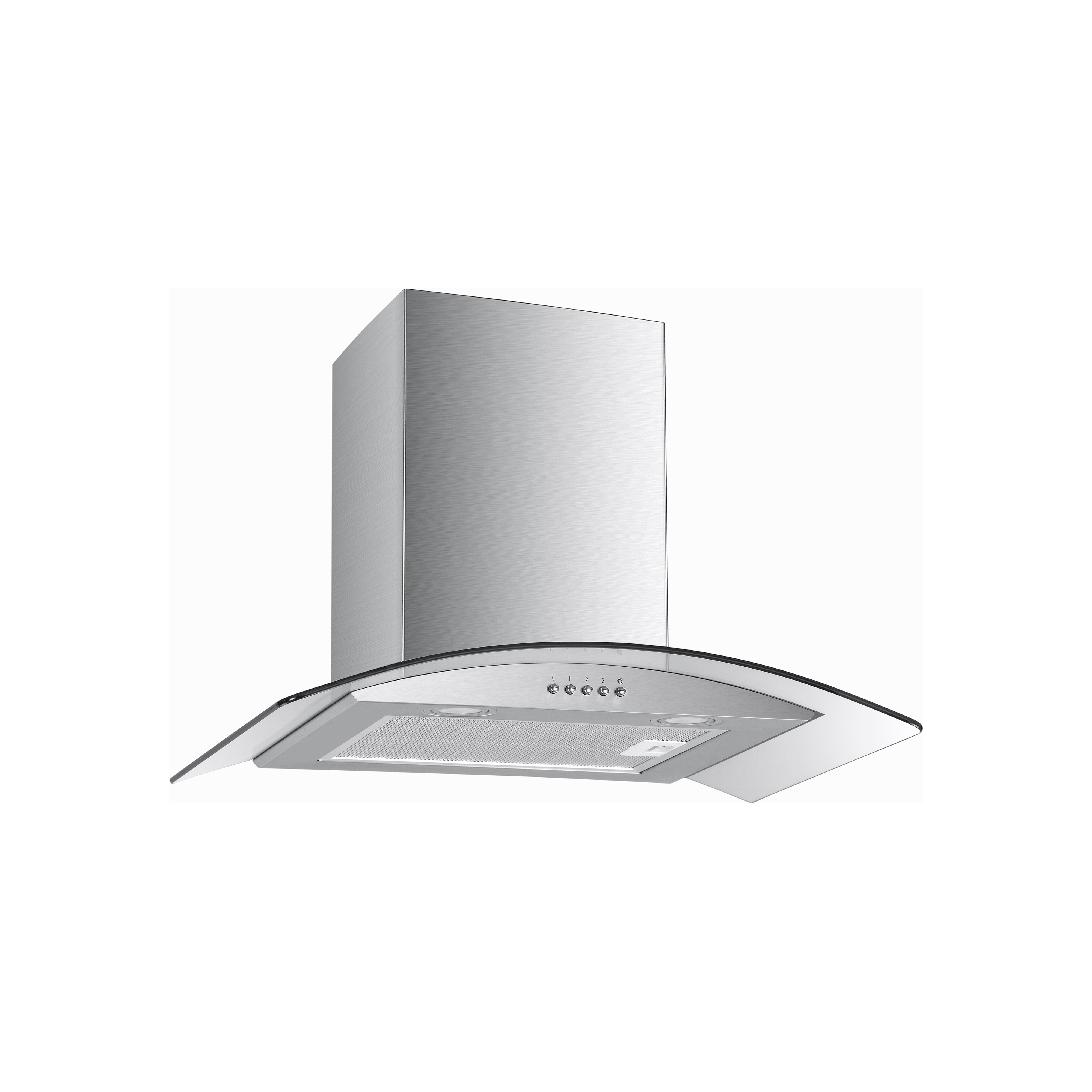 EUROair 90cm Wall Cooker Hood - Curved Glass & Stainless Steel